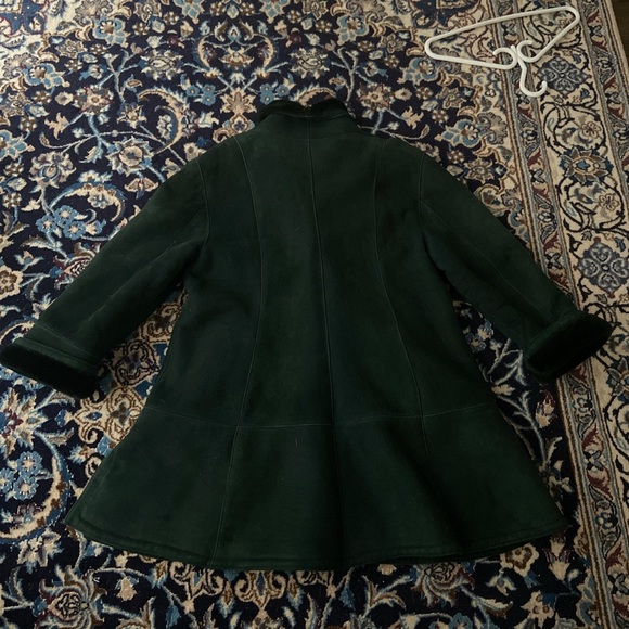 Vintage Green Shearling Coat - Picture 4 of 6